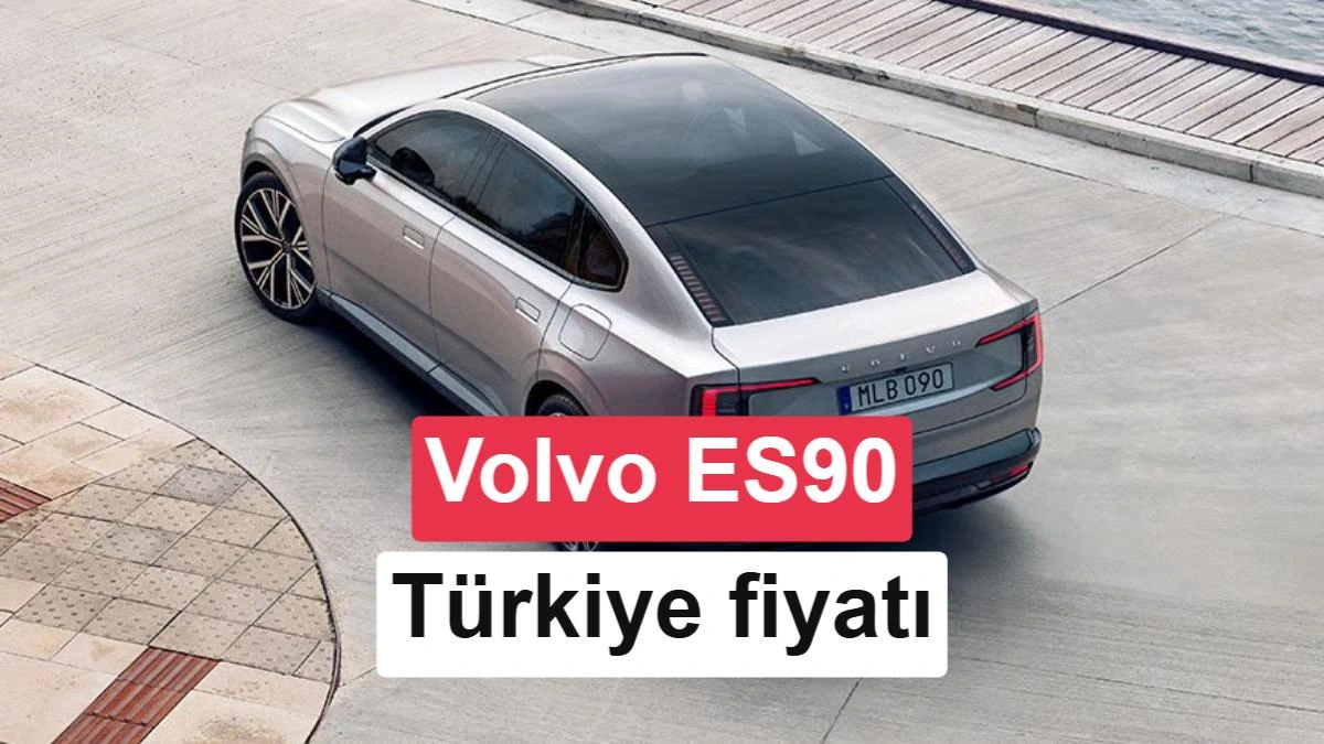 Gri Volvo ES90 elektrikli otomobilin üstten ve arkadan görünümü