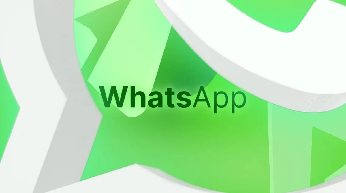 Yeşil ve beyaz tasarım üzerinde WhatsApp yazısı
