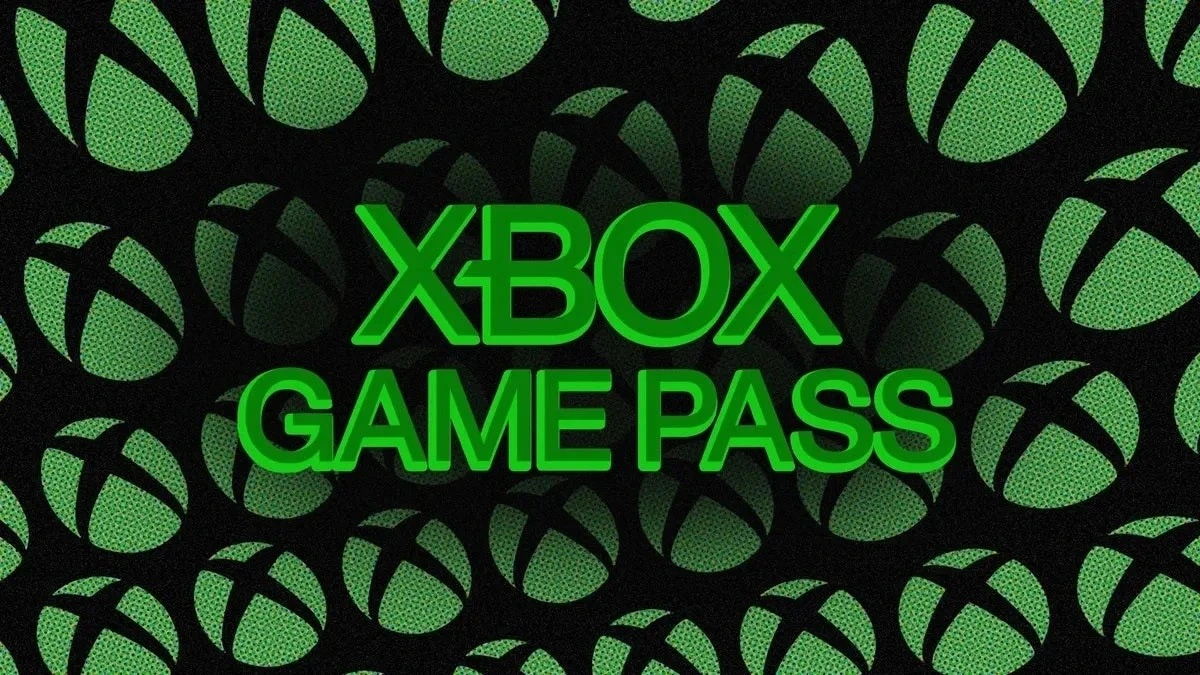 Siyah zemin üzerinde yeşil Xbox simgeleri ve Xbox Game Pass yazısı