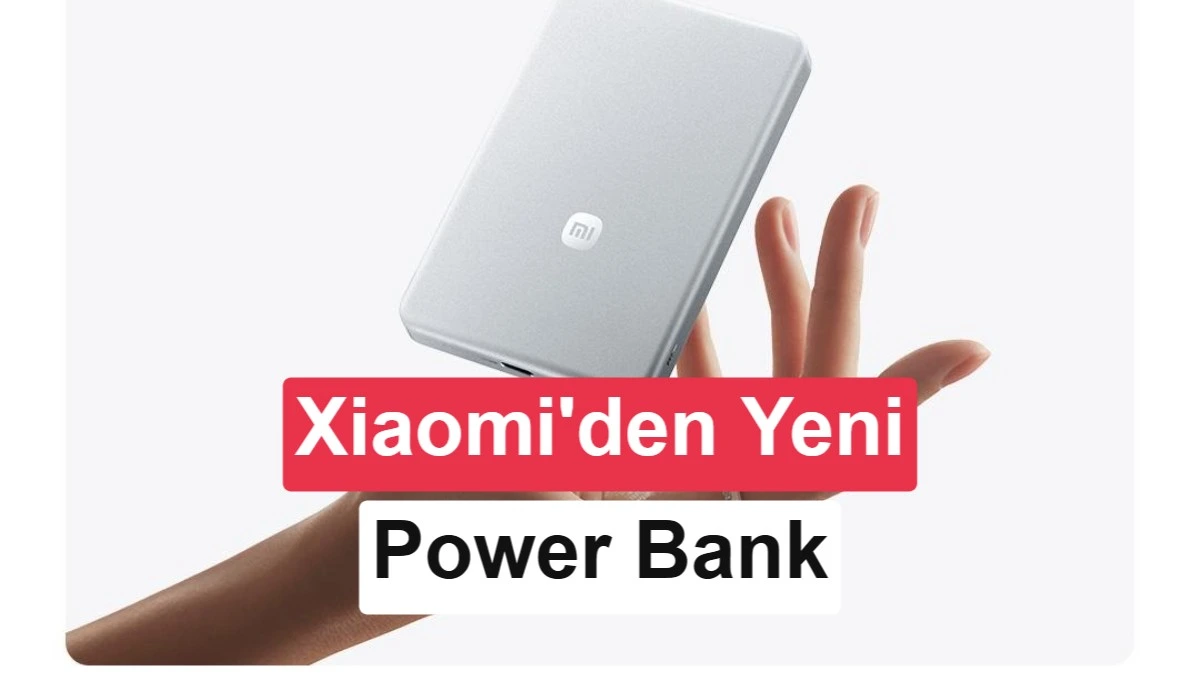 Xiaomi’nin gümüş renkli ince power bank modeli el üzerinde gösteriliyor