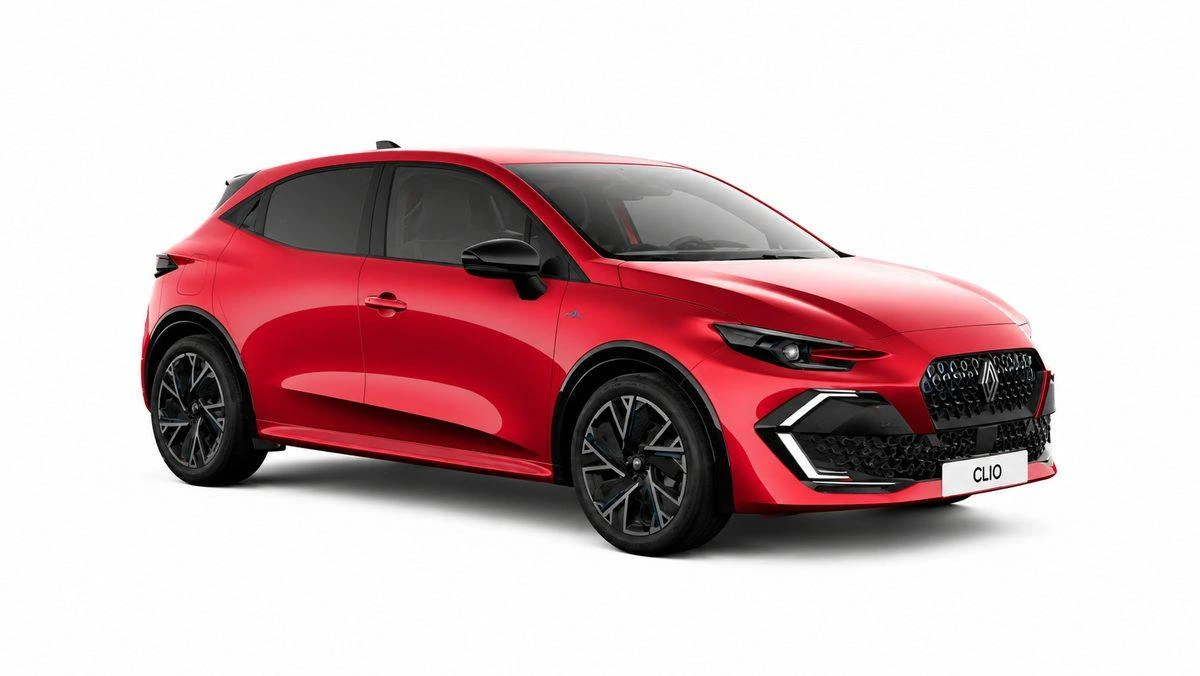 Beyaz fonda kırmızı Yeni Renault Clio