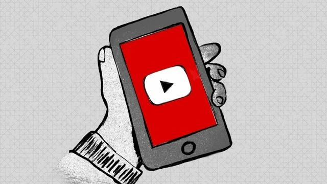 YouTube logosu bulunan bir akıllı telefon illüstrasyonu